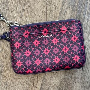 Coach Pink and Black Geometric Wristlet